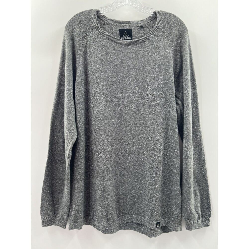 PrAna Men’s Long Sleeve Pullover Cotton Blend Sweater Heathered Gray Size XL